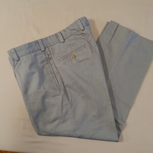 Bills Khaki: Oyster Blue Travel Twill Flat Front Pants- W38